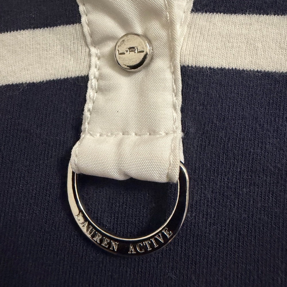 RALPH LAUREN Women’s Navy White Striped Sporty Polo Shirt Cotton Dress EUC Small - Picture 5 of 6